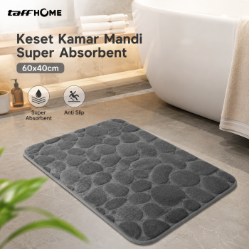 TaffHOME Keset Kamar Mandi Cobble Stone Super Absorbent 60x40cm - Jn39