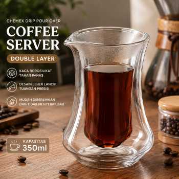 Gambar produk JIUAN Coffee Server Chemex Drip Pour Over Double Layer 350ml - FM-10ML