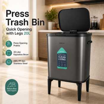 TaffHOME Tempat Sampah Tekan Press Trash Bin Quick Opening with Legs - T40