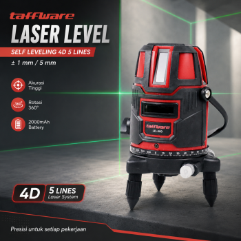 Taffware Mesin Self Leveling 5 Line Laser Red Beam Infrared 4D - LD-500