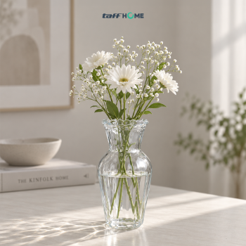Gambar produk TaffHOME Vas Bunga Kaca Bening Nordic Bottle Vase Flower Pot - MBF-15