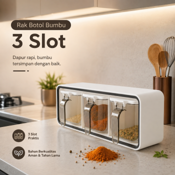 Gambar produk Rak Gantung Botol Bumbu Dapur Spice Bottle Storage Rack 3 Slot - E2006