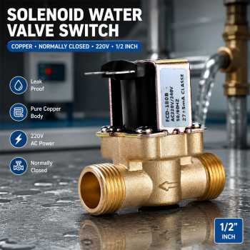 Besa Solenoid Water Valve Switch Copper Normally Closed 220V 1/2 Inch - FCD-180B
