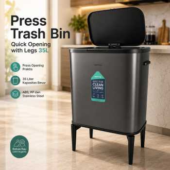 TaffHOME Tempat Sampah Tekan Press Trash Bin Quick Opening with Legs - T40
