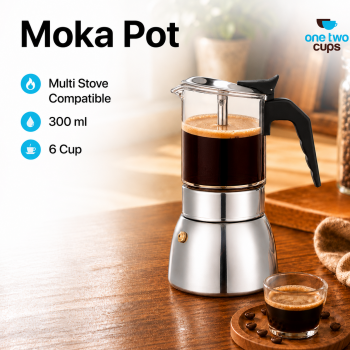 One Two Cups Moka Pot Teko Kopi Espresso Coffee Maker Single Valve - Z70