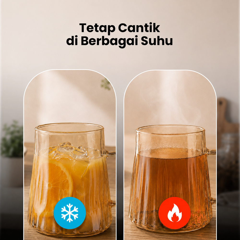 Gambar produk Cloks Set Teko Cangkir Kaca Kopi Teh 1 Pitcher 4 Cups Heat Proof 1.8L - CL18 - 5