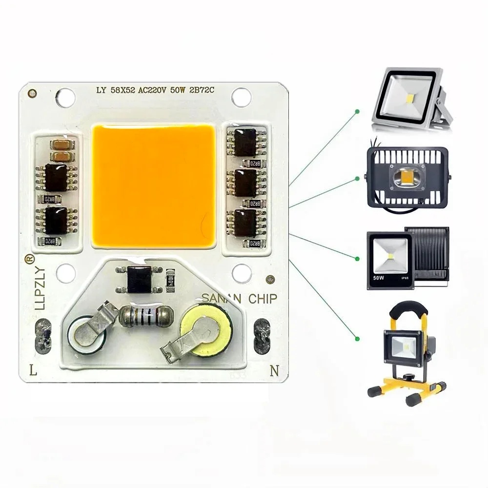 Gambar produk TaffLED Chip LED Lampu COB Floodlight Spotlight 6500K 220V 50W 3 PCS - COB5258-AC220-50 - 5