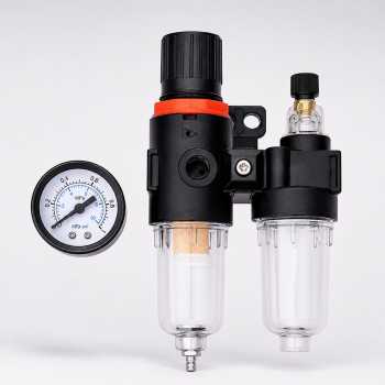 Gambar produk Gene Air Filter Regulator Pneumatic Saringan Kompresor Angin G1/4 Fiber Core - AFC-2000 - Kemasan