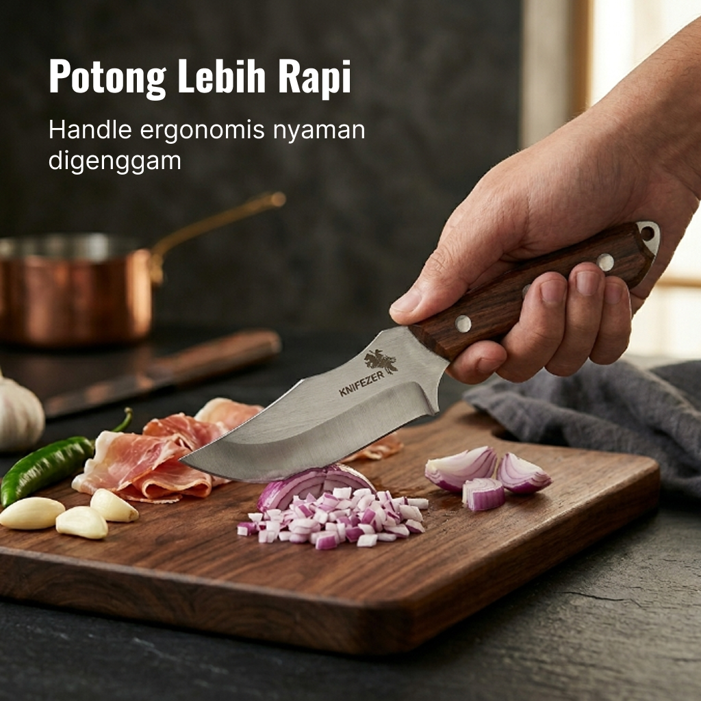 Gambar produk KNIFEZER Pisau Daging Stainless Steel 4Cr13 Forged Butcher Knife - K09 - 2