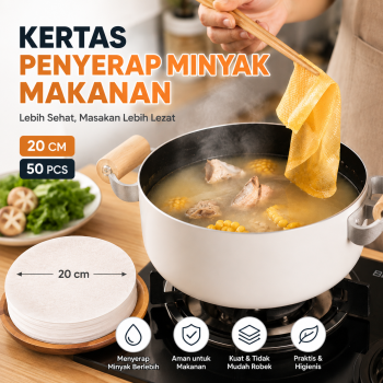 Absora Kertas Penyerap Minyak Makanan Oil Absorbing Paper 20cm 50 PCS - OAP-10