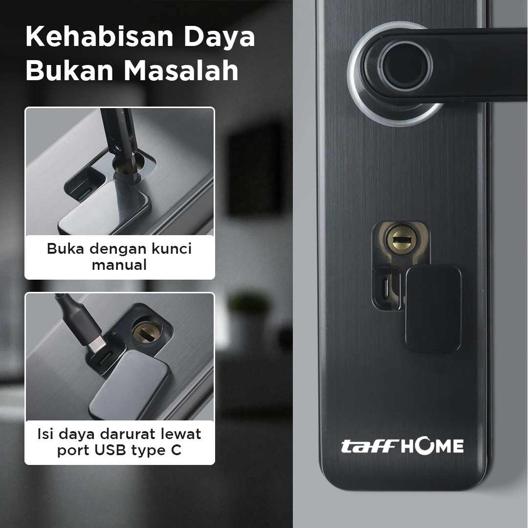 Gambar produk TaffHOME Smart Door Lock Tuya App Bluetooth Fingerprint Password - MJ1S - 5