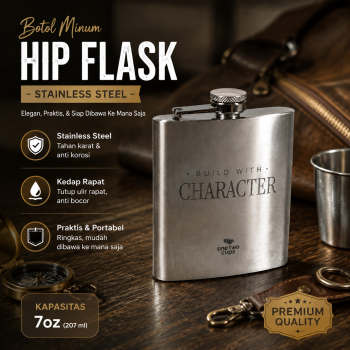 Gambar produk Hip Flask Stainless Steel Botol Minum Liquor Whiskey Vintage 7oz - H-7