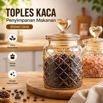 One Two Cups Toples Kaca Penyimpanan Makanan Kedap Udara 950ml - GFS137