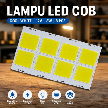 PROJE Chip LED Lampu COB Floodlight Spotlight Cool White 12V 8W 8 PCS - COB147-DC12-8