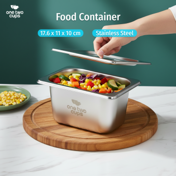 Gambar produk One Two Cups Food Container Stainless Steel Wadah Makanan Prasmanan 1/9x10cm - GN-201
