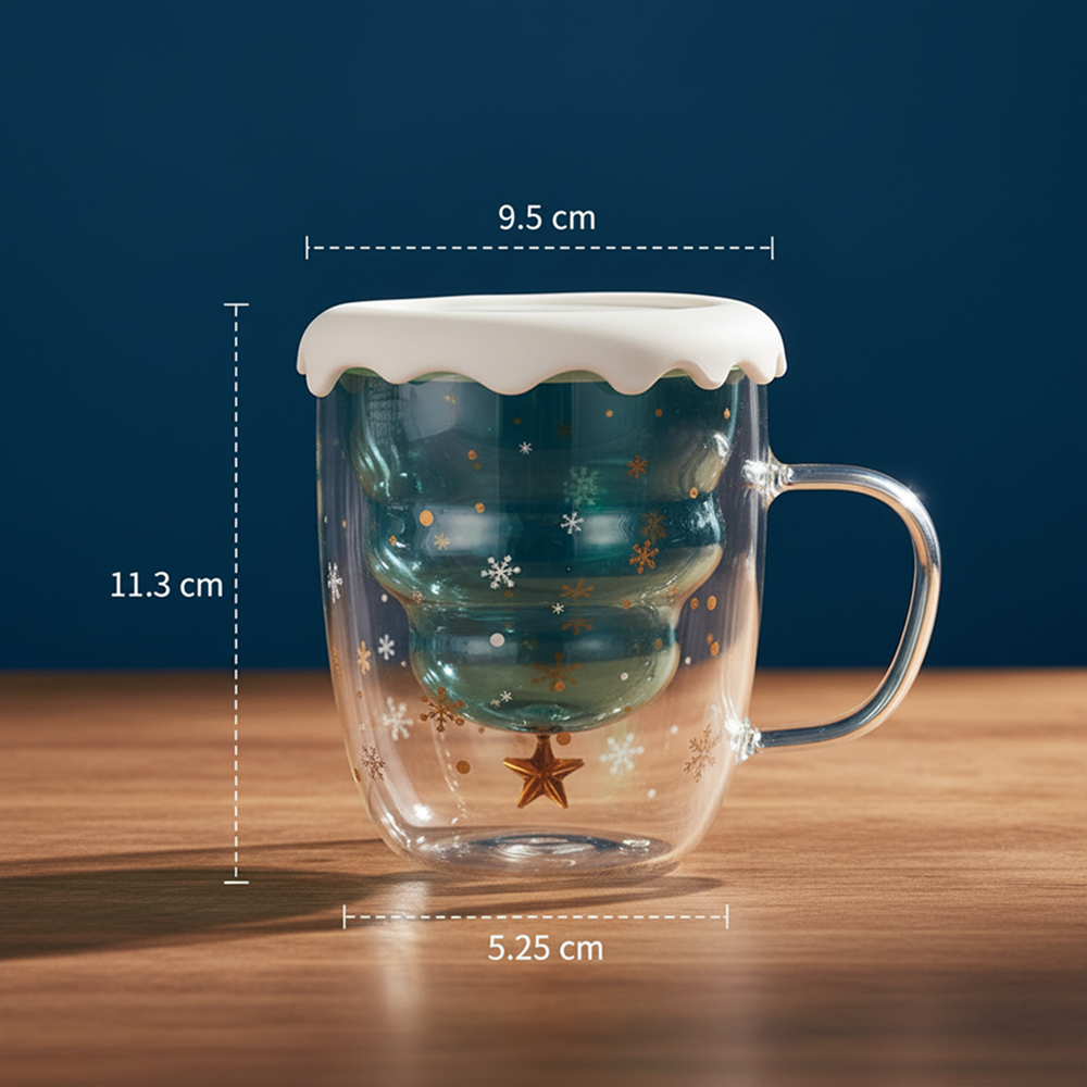 Gambar produk WARM HOME Cangkir Kopi Kaca Double Wall Tahan Panas Mug Glass 300ml - WH3 - 8