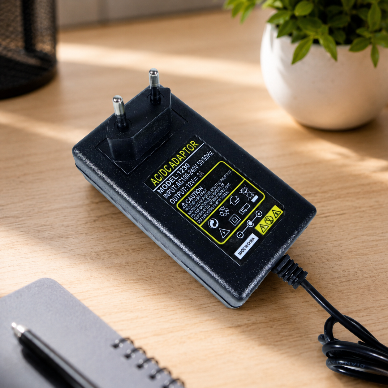 Lincoiah Adaptor Power Supply Converter AC to DC 12V 3A EU Plug - 1230 Gambar produk Lincoiah Adaptor Power Supply Converter AC to DC 12V 3A EU Plug - 1230 - 3