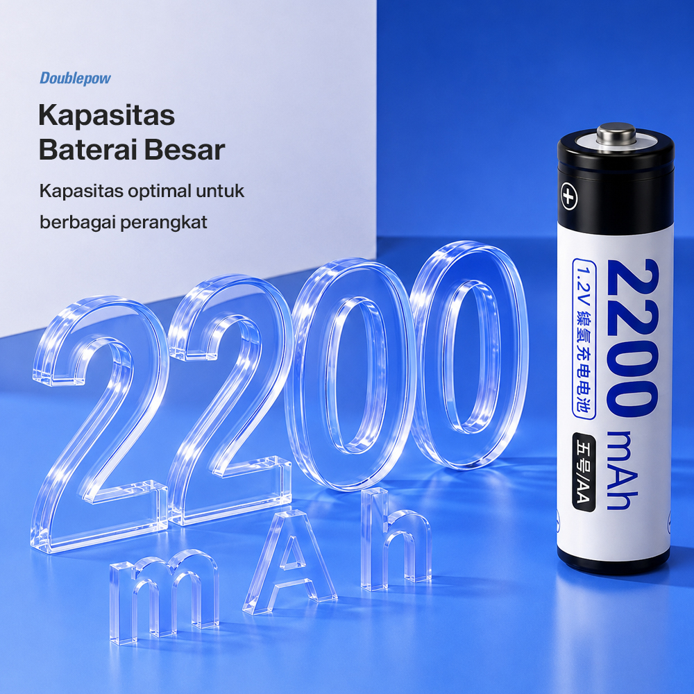 Gambar produk Doublepow Baterai Isi Ulang AA Ni-MH Button Top 2200mAh 1.2V 4 PCS - DP-AA780 - 1