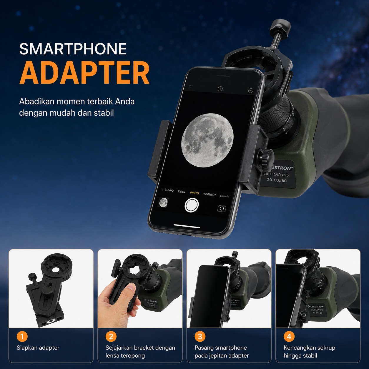 Gambar produk CELESTRON Ultima Teropong Bintang Astronomical Telescope 20-60x80mm - 52250 - 5