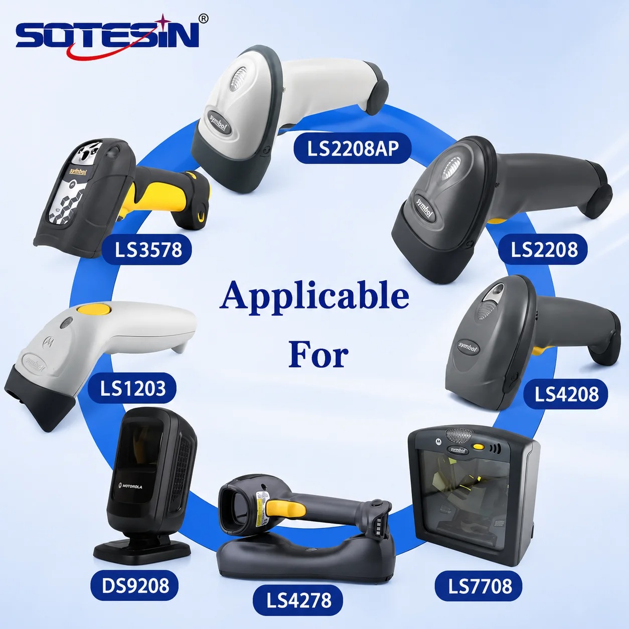 Gambar produk SOTESIN Kabel Data USB to RJ50 Barcode Scanner Cable DS2208 5V 2M - S2 - 4