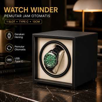 Rhodey Watch Winder Pemutar Jam Tangan Otomatis 1 Slot Type C 13cm - 077WT