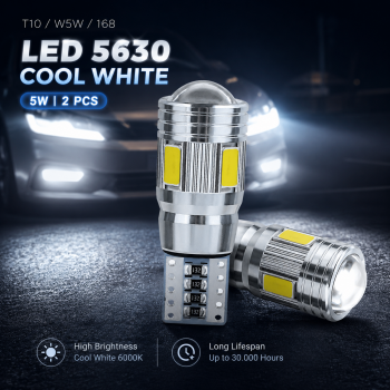 Gambar produk HLXG Lampu Depan Mobil Headlight T10/W5W/168 5630 Cool White 5W 2 PCS