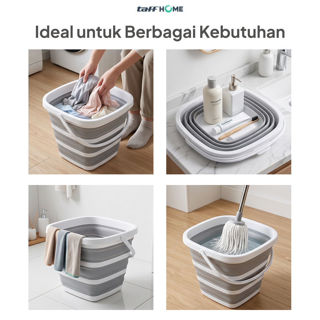Gambar produk TaffHOME Ember Lipat Water Bucket Foldable Collapsible 10L - ST362 - 3