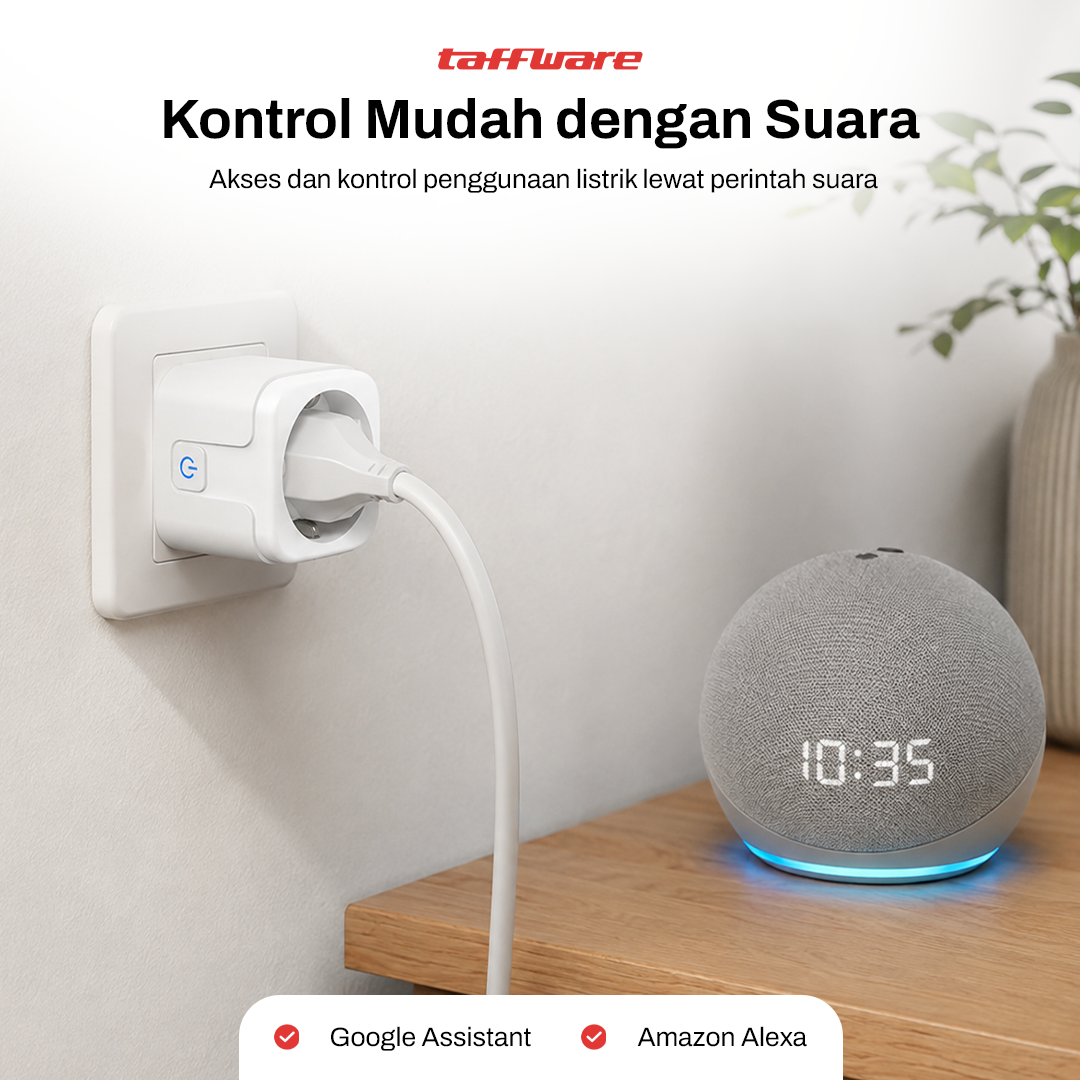 TaffHOME Steker Smart Plug Socket EU Plug Tuya WiFi 16A 240V 3000W - S21 Gambar produk TaffHOME Steker Smart Plug Socket EU Plug Tuya WiFi 16A 240V 3000W - S21 - 3