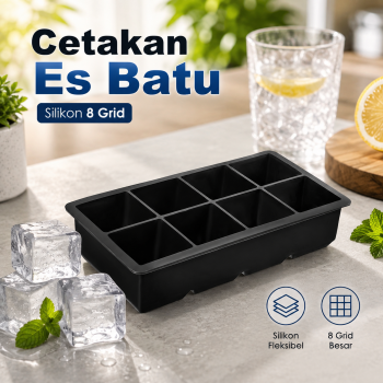 Gambar produk TaffHOME Cetakan Es Batu Silikon Kotak 8 Grid Ice Cube Tray - DB88