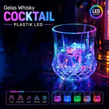 One Two Cups Gelas Whisky Cocktail Old Fashion Rock Plastic LED 110ml - SH527