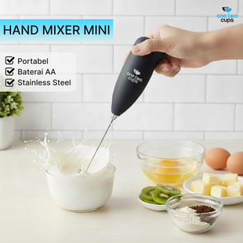 Gambar produk One Two Cups Hand Mixer Mini Pengocok Telur Susu Milk Frother Battery - HMP30