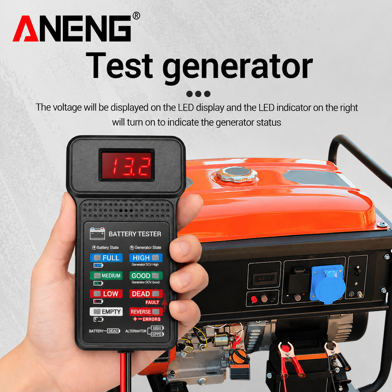 Gambar produk ANENG Tester Aki Mobil Digital Car Battery Indicator 12V with Clamp - BT172 - 4