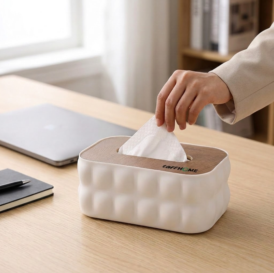 Gambar produk TaffHOME Kotak Tisu Kayu Multifungsi Wooden Tissue Box 22x14x9.1cm - ZJ80 - 2