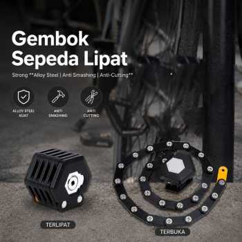 Gambar produk WEBIKE Gembok Sepeda Lipat Portable Bike Folding Lock Alloy Steel 78cm - WB012