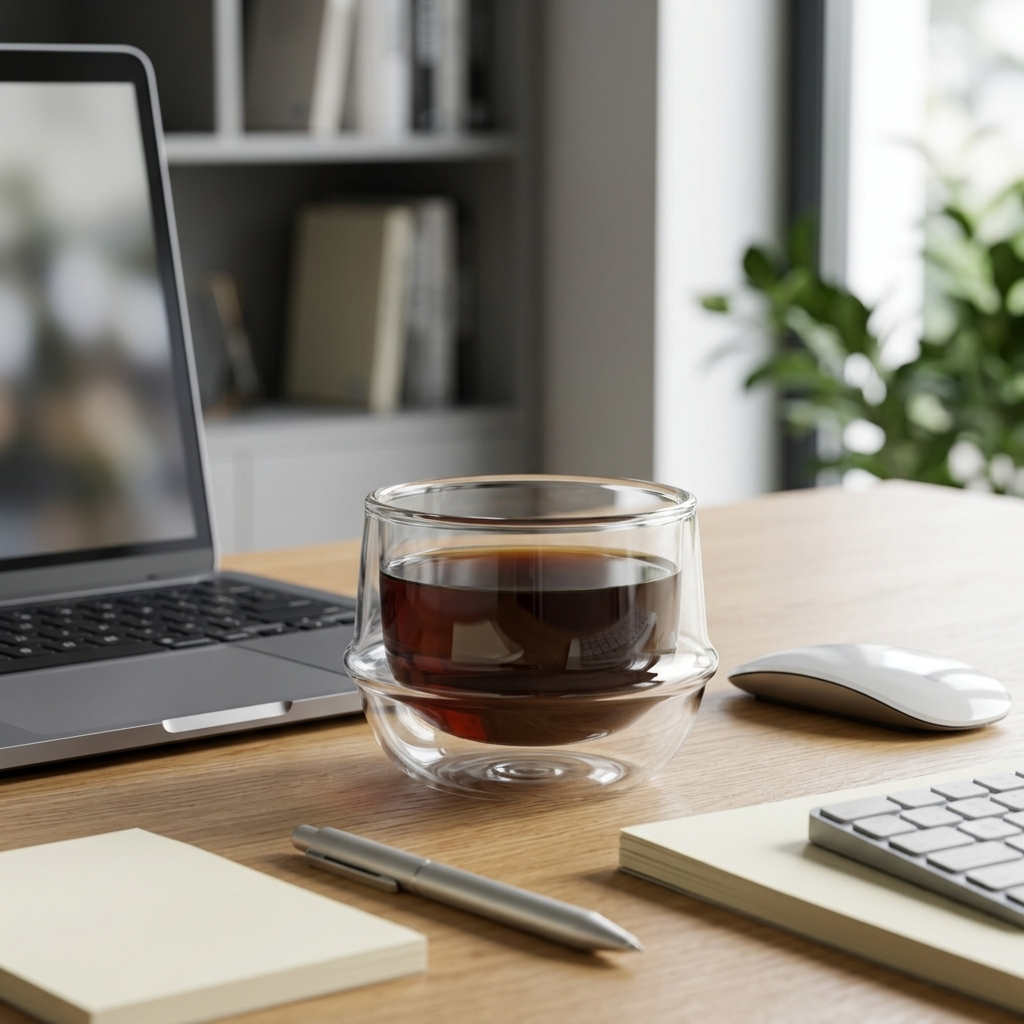 Gambar produk One Two Cups Gelas Kaca Aesthetic Kopi Teh Double Wall Glass 550ml - PLY1710 - 6