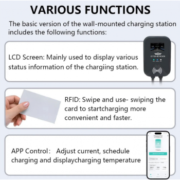 Gambar produk OTOHEROES Charger Mobil Listrik EV Swipe Card Type2 Female AC Charging 16A 11kW 3 Phase - PG01 - 5