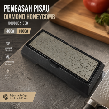 Gambar produk MYVIT Pengasah Pisau Diamond Honeycomb Double Sided 400# and 1000# - 1563A