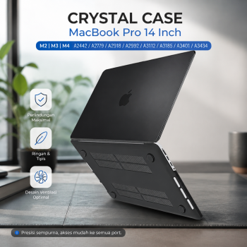 PFHEU Crystal Case Pelindung Laptop Cover MacBook Pro M2 M3 M4
