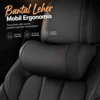 SCALZE Bantal Leher Mobil Ergonomis Memory Cotton Car Headrest Pillow - AW-40