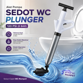 NUSIMBI Alat Pompa Sedot WC Toilet Plunger High Pressure 3in1 - HX-012B