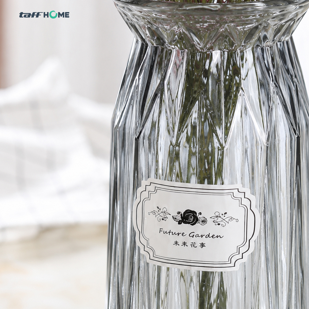 Gambar produk TaffHOME Vas Bunga Kaca Estetik Nordic Ribbon Flower Vase - BT-65 - 1