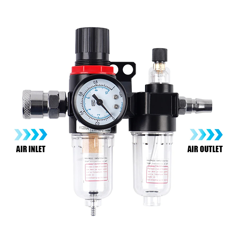 Gambar produk Ge Air Filter Regulator Pneumatic Kompresor G1/4 Konektor SM PM20 - AFC-2000 - 1