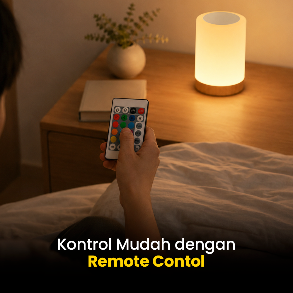 Gambar produk Lampu Tidur LED Touch Light RGB USB Rechargeable 1500mAh 5V 3W - F8-1 - 3