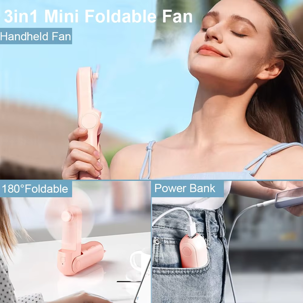 Gambar produk ZUZUO Kipas Angin Portable Genggam 3 Speed Mini Fan Folding 2000mAh - RY-2023 - 1