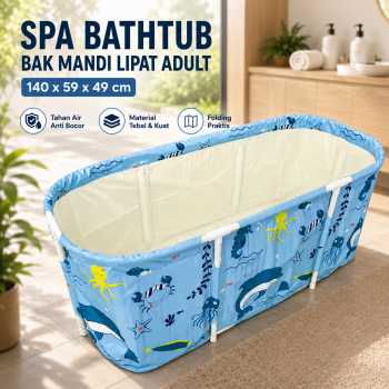 Xueqin SPA Bathtub Bak Mandi Lipat Adult Folding Bath 140x59x49cm - 18403
