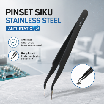 Gambar produk Eagle Beak Pinset Siku Stainless Laboratorium Tweezers Anti-static - ESD-15