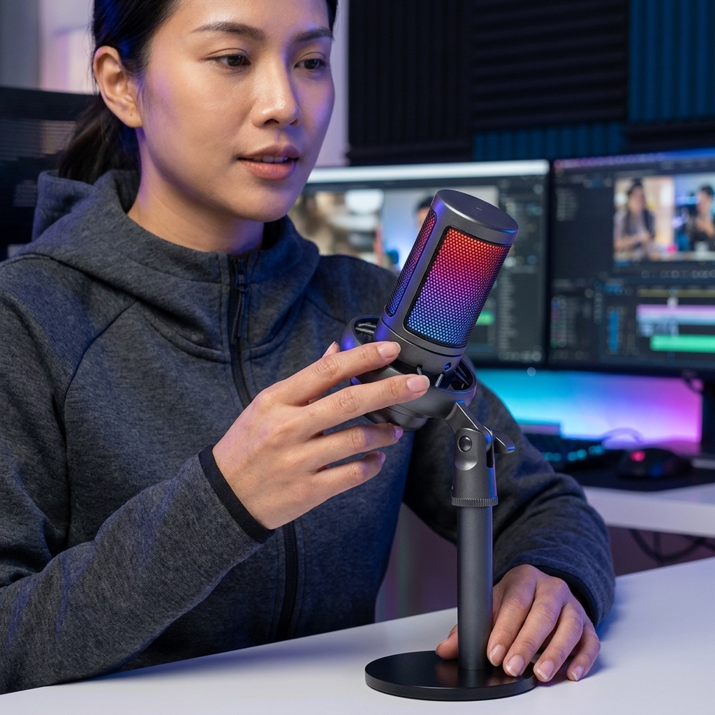 Gambar produk SHOUFEI Mic Kondenser USB Podcast Live Stream Microphone with Stand - ME6S - 5