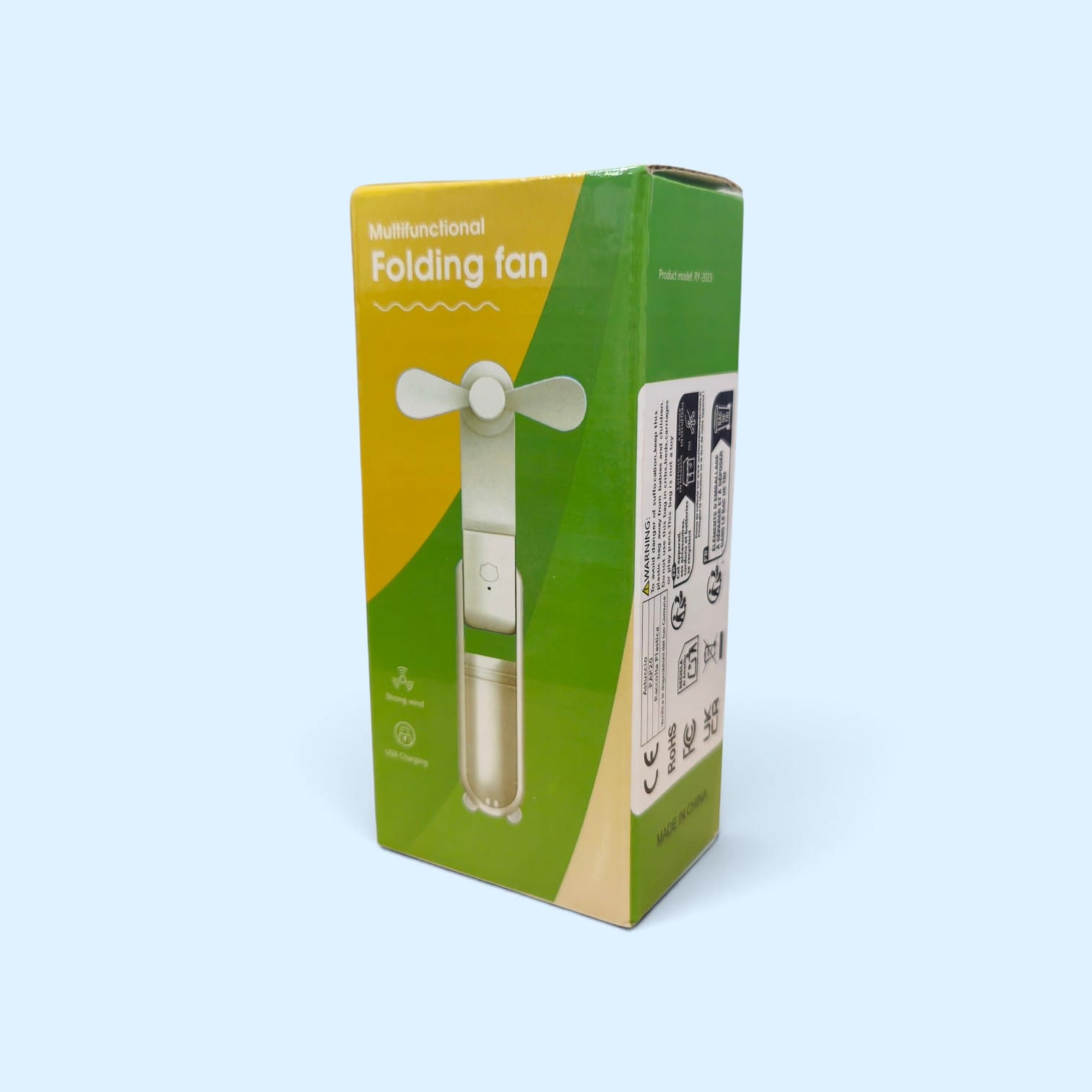 Gambar produk ZUZUO Kipas Angin Portable Genggam 3 Speed Mini Fan Folding 2000mAh - RY-2023 - Kemasan