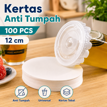 Naiche Kertas Anti Tumpah Tutup Gelas Minuman Leak Proof Paper 100 PCS - BM-10