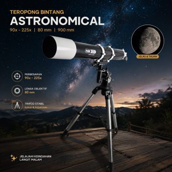 Gambar produk CELESTRON Teropong Bintang Astronomical Telescope 225X 900/80mm - Deluxe 80EQ